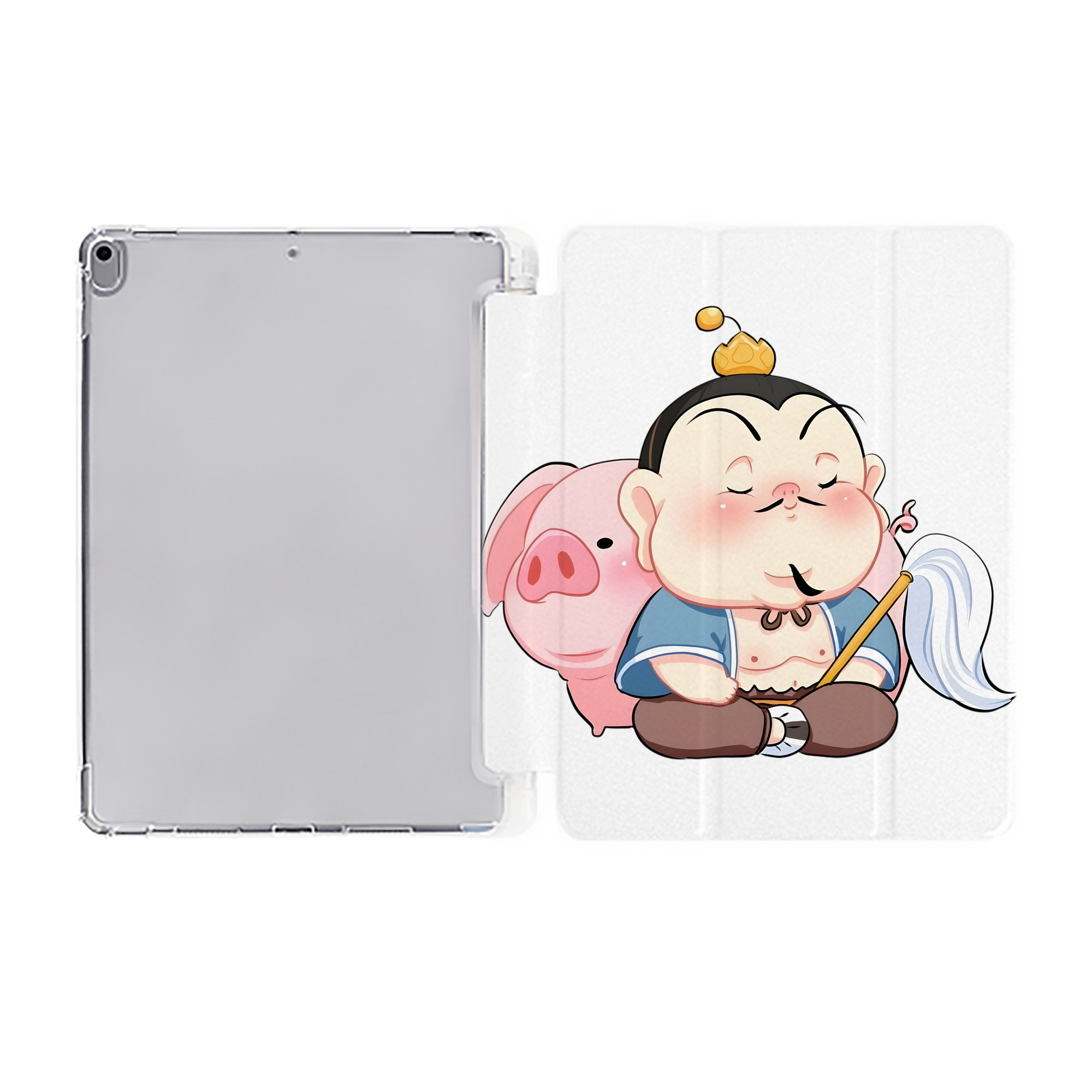 （画像用） Ne Zha 2 ナタ 魔童の大暴れ IPad ケース ペン収納付き 三つ折りスタンド PUレザー×シリコン 対応機種9.5/10.5/10.9インチ